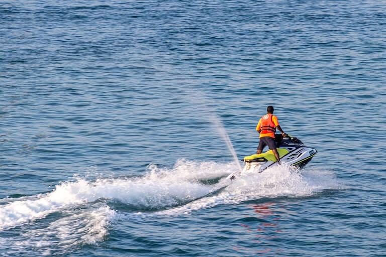 Water Sports jet skiing in the sea